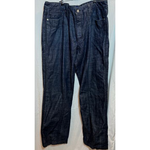 Vintage ANTIK Denim Mens Jeans Dark Was Embroidered Baggy Sz 40 Y2K Wide Leg - Picture 2 of 8